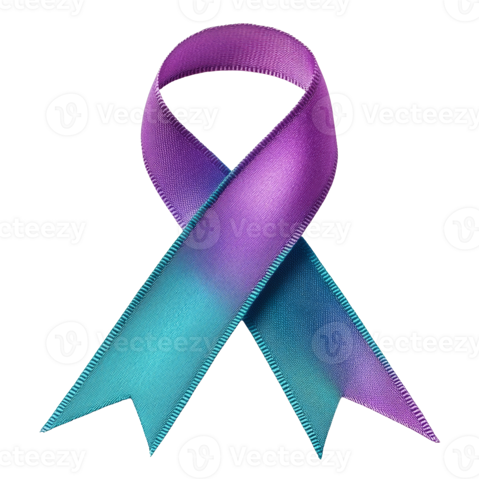 A Teal and Purple Awareness Ribbon Symbol png
