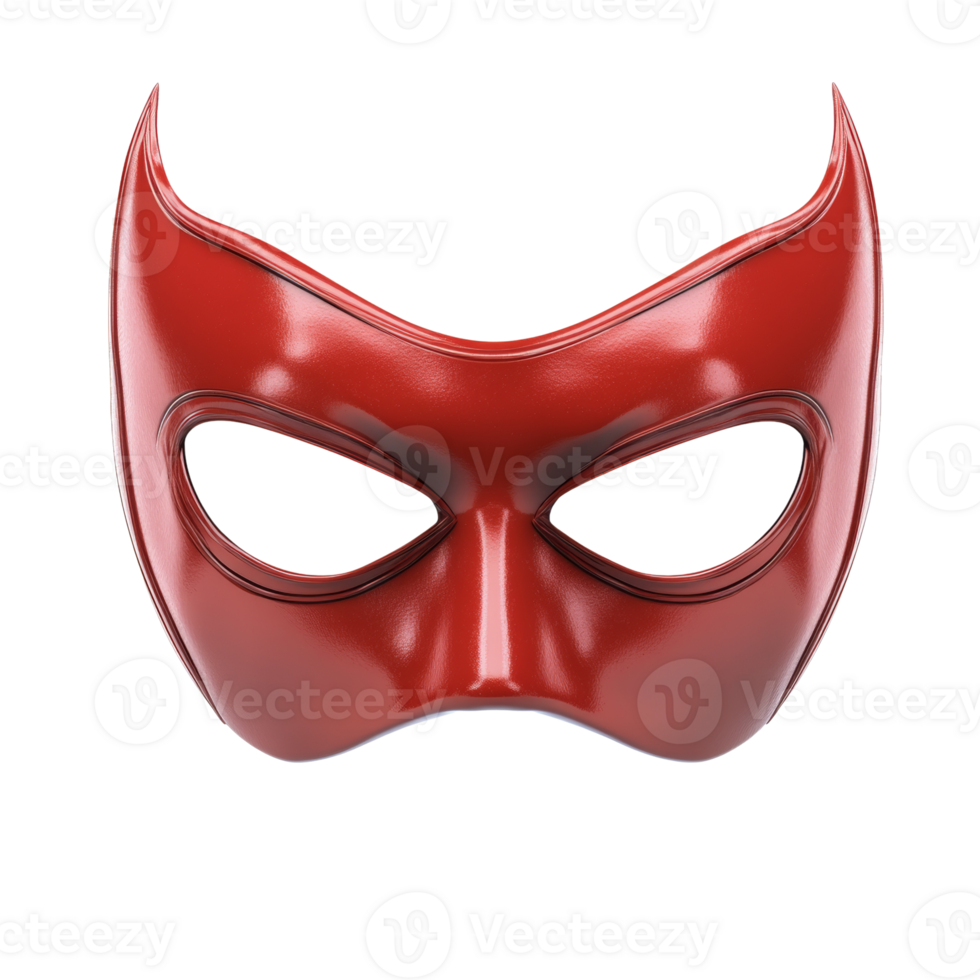 Red Glossy Mask With Pointed Ears Design png