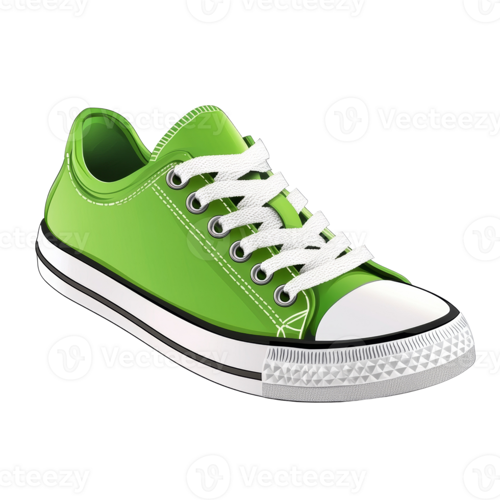 A Single Lime Green Canvas Shoe With White Laces png