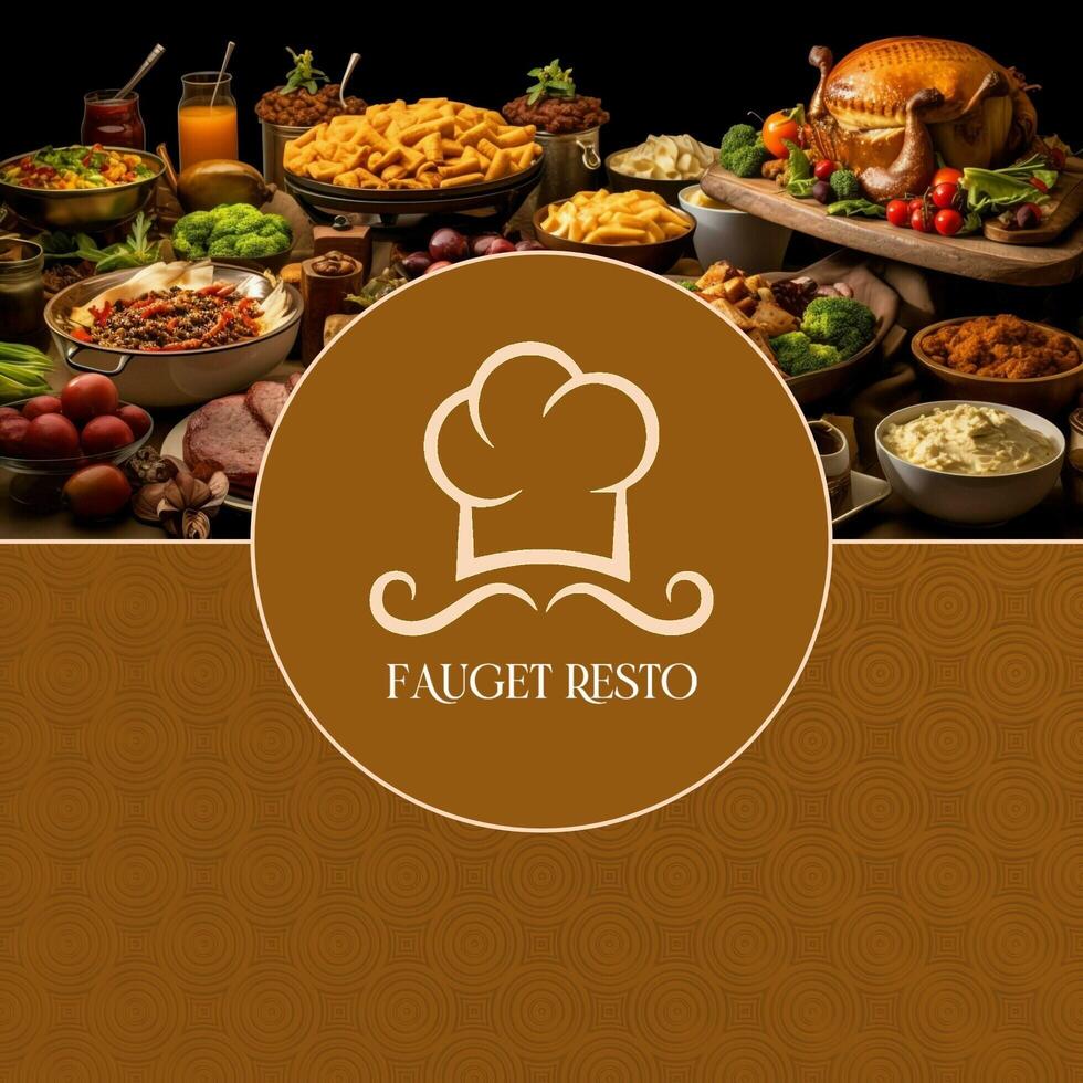 Brown minimalist restaurant bussines card square template