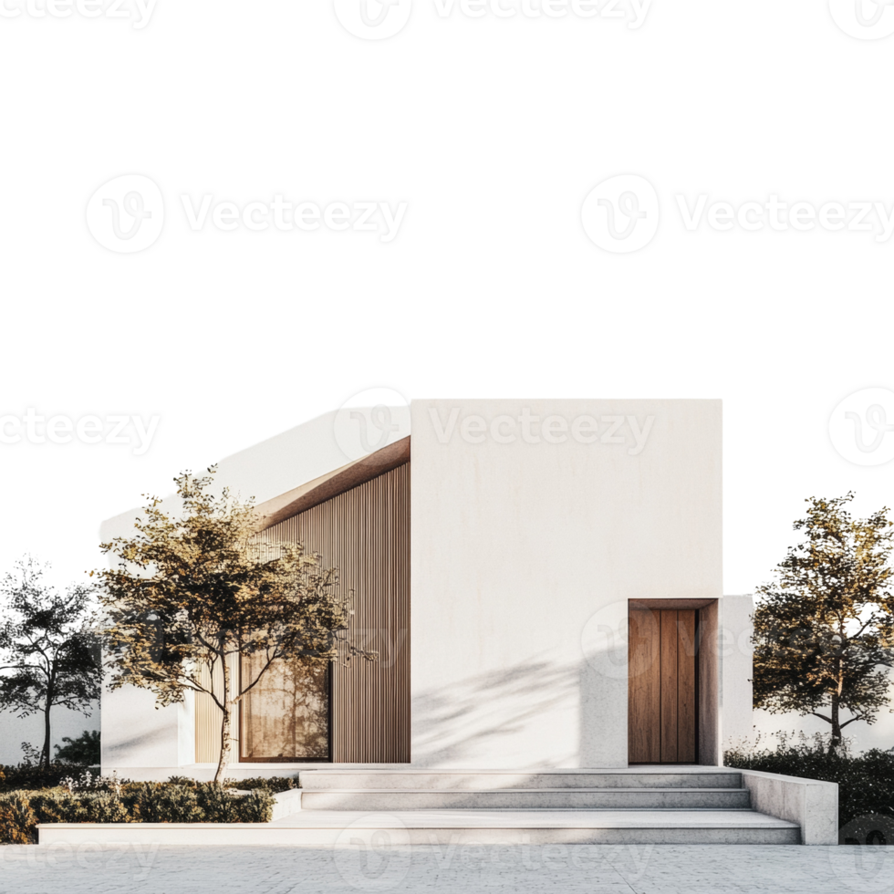 Modern Minimalist House Design with Wooden Accents png