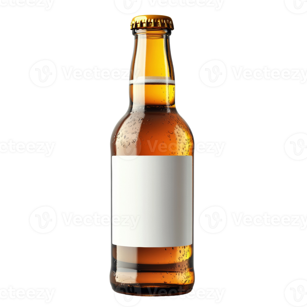 A Chilled Beer Bottle With Blank Label png