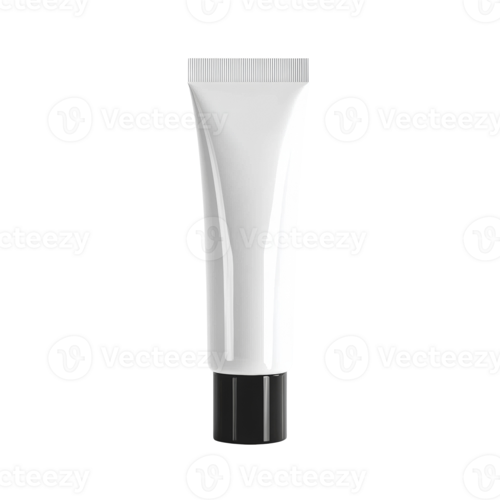 White Tube Container With Black Cap Packaging Design png