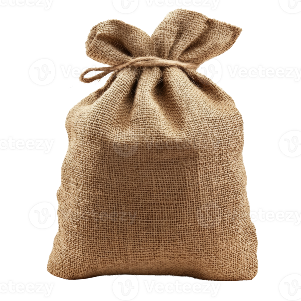 A Burlap Sack Tied With Rope Awaiting Contents png