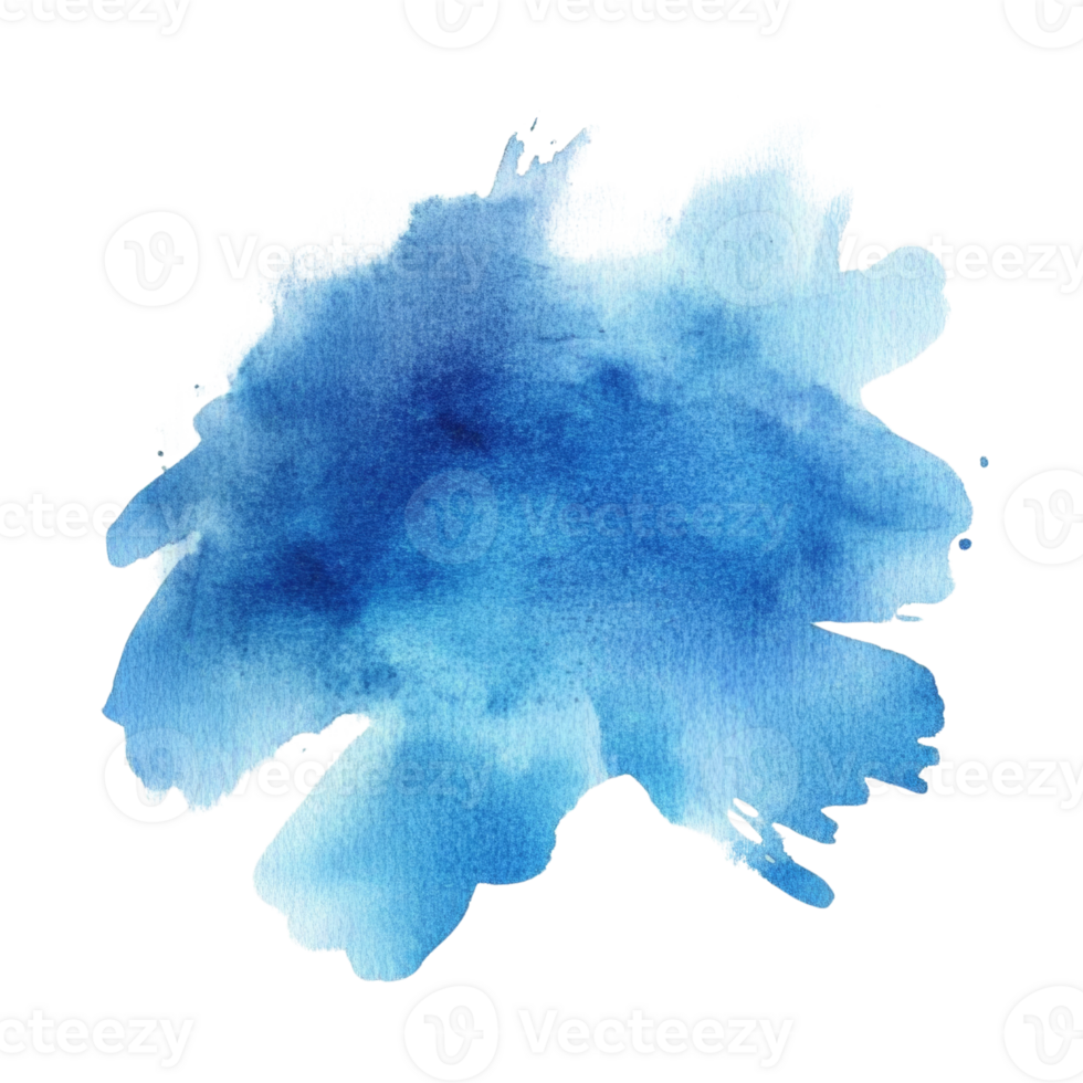 Abstract Blue Watercolor Paint Blob Splash png