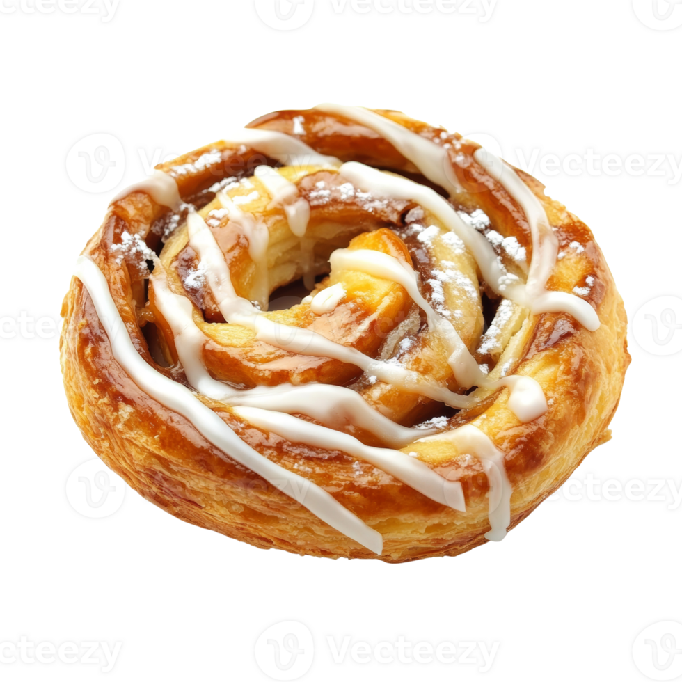 Delicious Swirled Pastry With Icing png