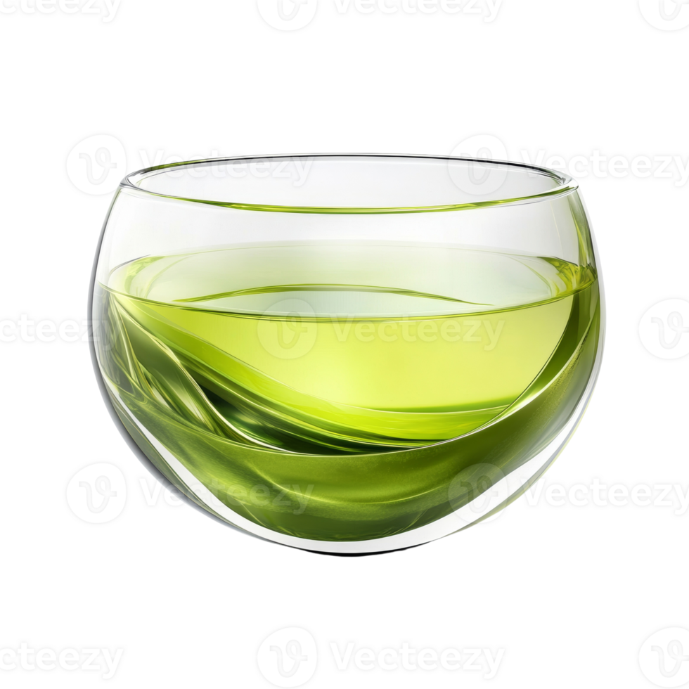 A glass of vibrant green liquid sits on a black background png