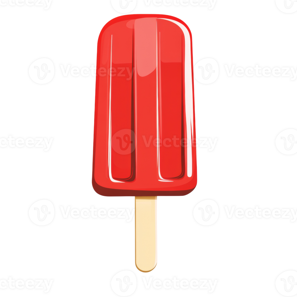 A single red popsicle on a stick png