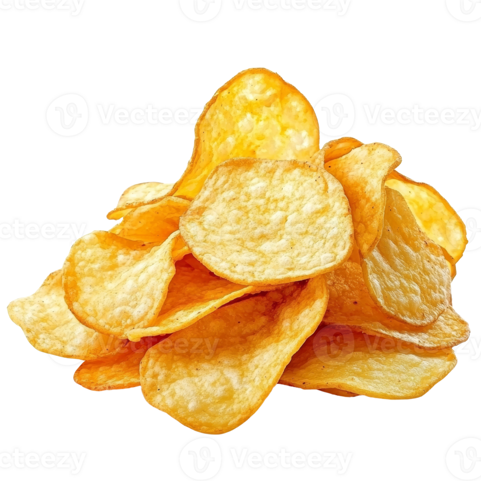 A Pile Of Crispy Golden Potato Chips png