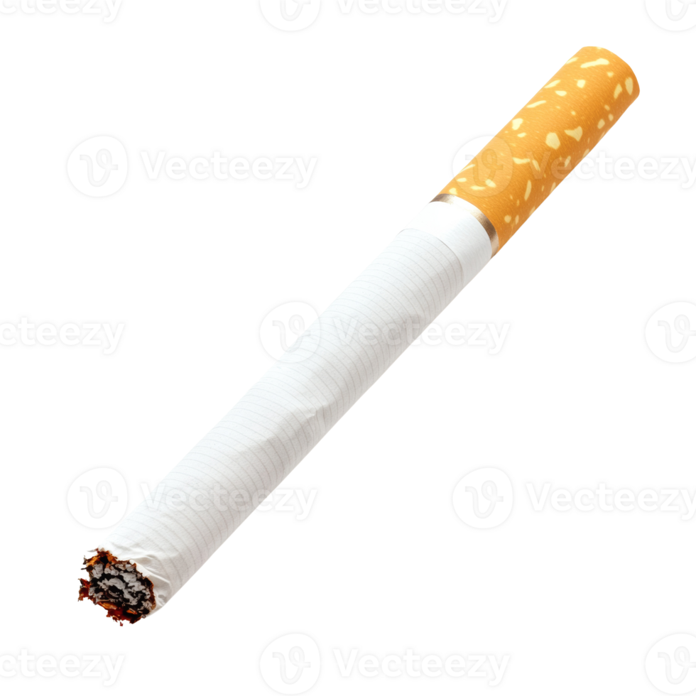A partially smoked cigarette isolated on black background png