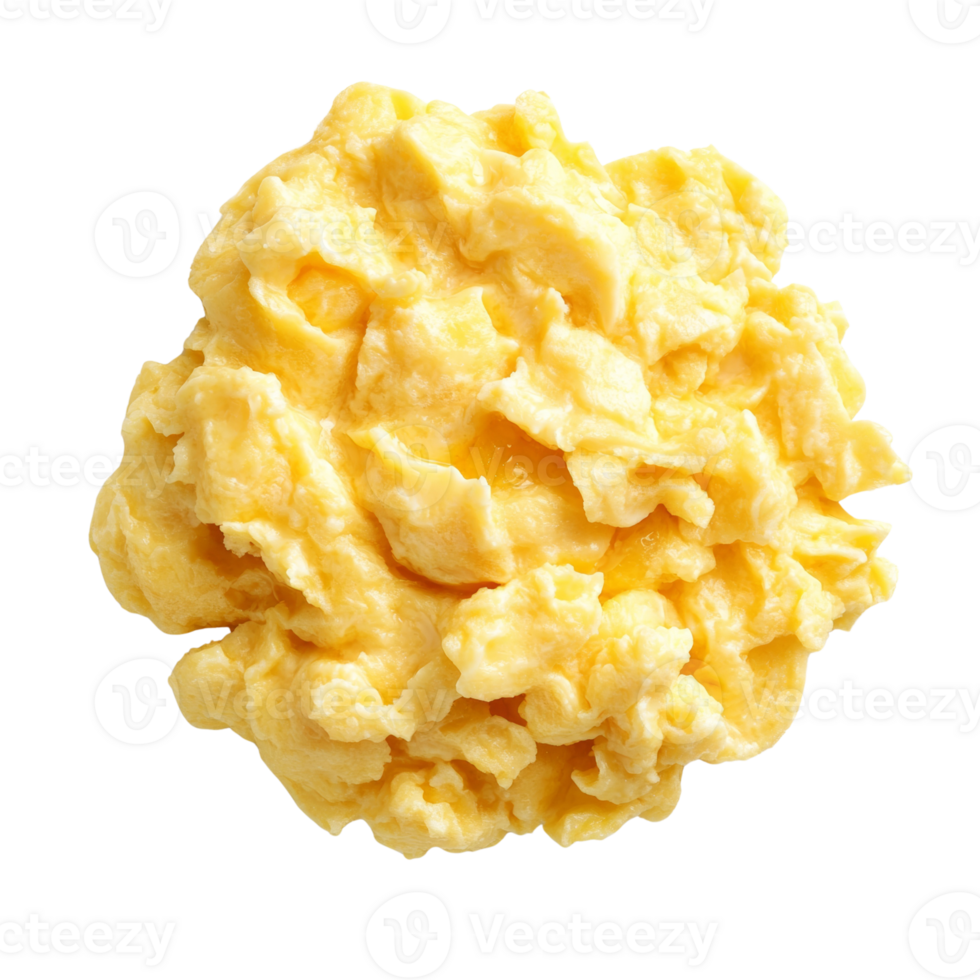 Fluffy Scrambled Eggs Food Photography Closeup png