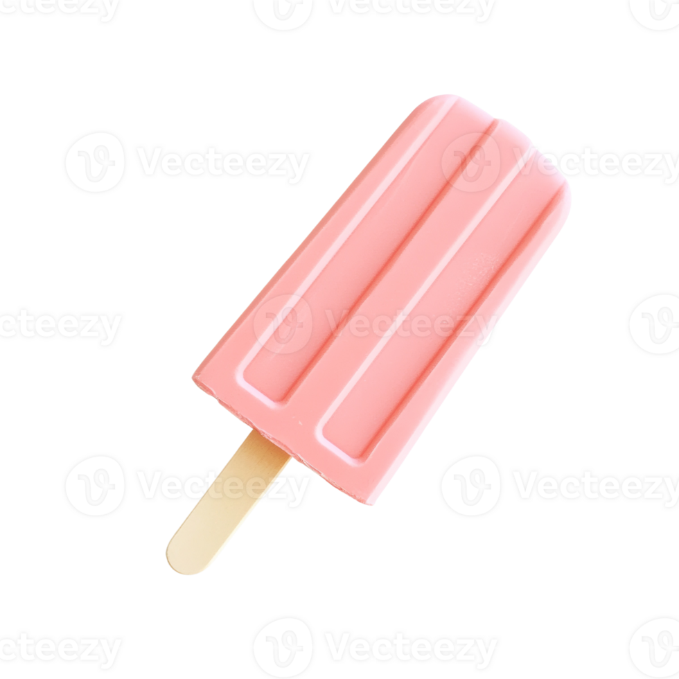 A Pink Popsicle On A Wooden Stick png