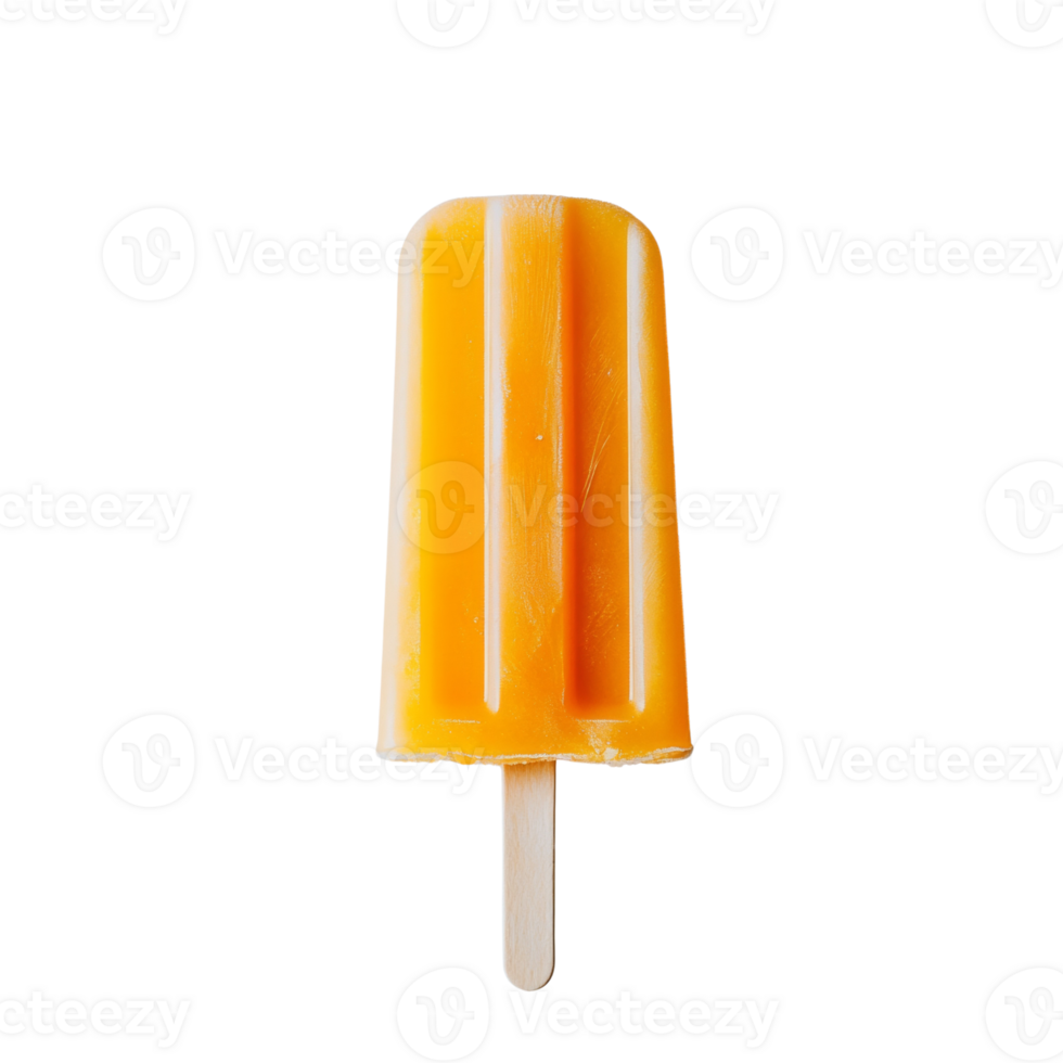 Orange Frozen Ice Pop On Wooden Stick png