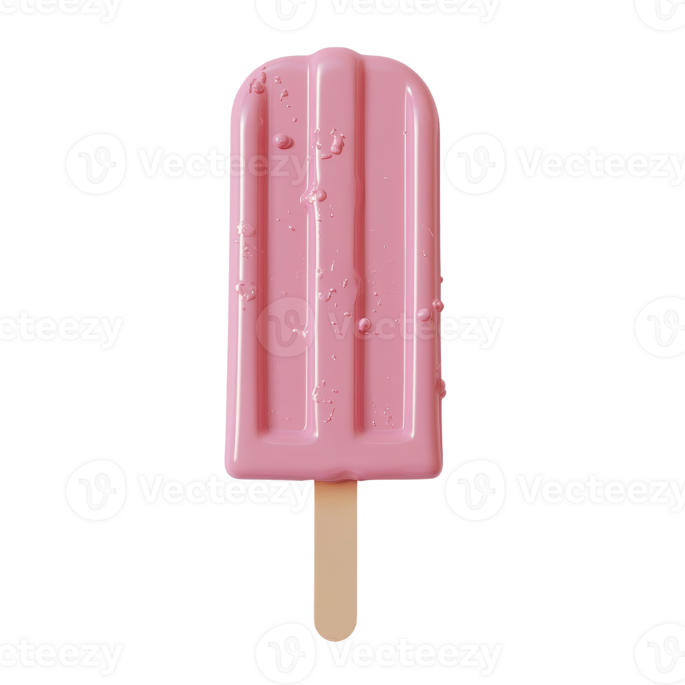 Pink Popsicle On A Black Background With Melted Drips png