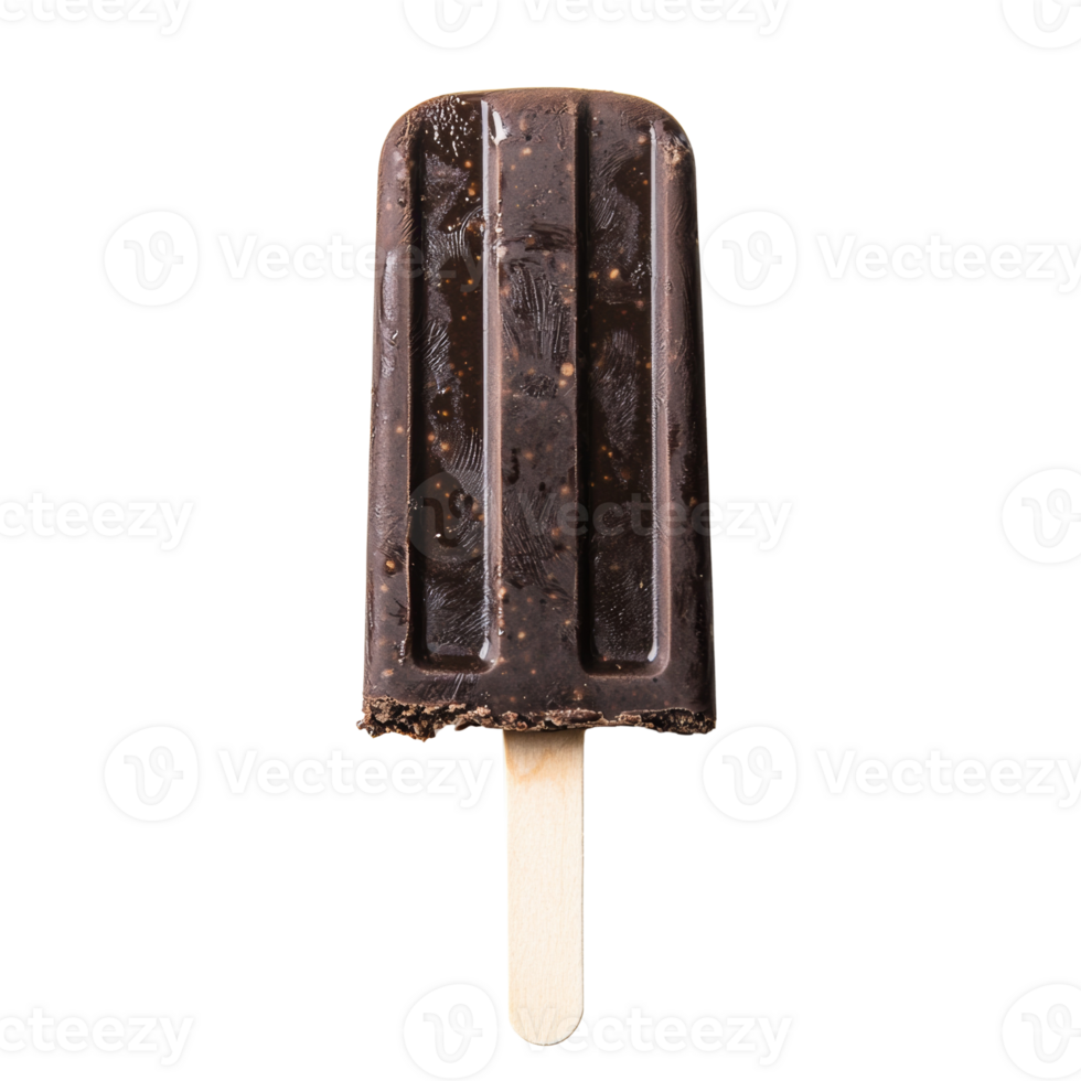 A Partially Eaten Chocolate Ice Pop On A Stick png