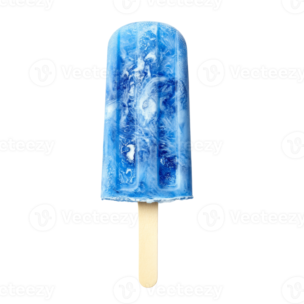 Swirled Blue Ice Pop On Wooden Stick png