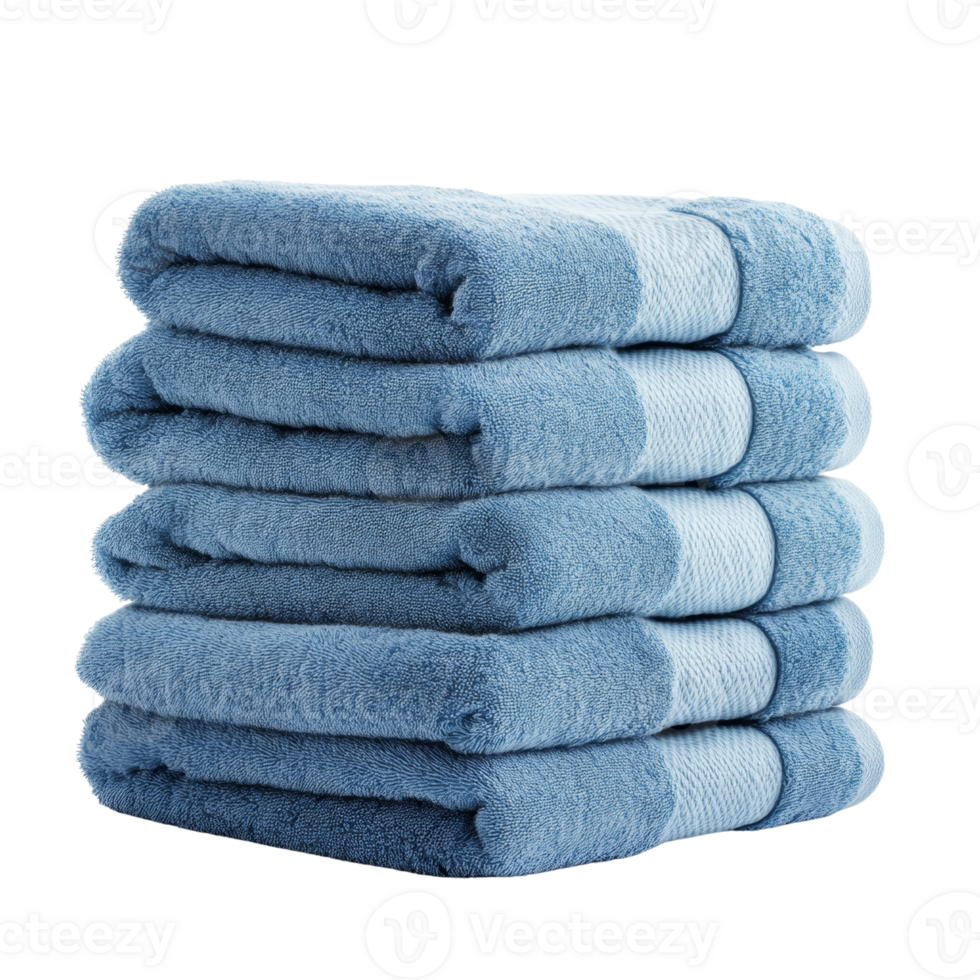 A Stack of Soft Blue Bath Towels png