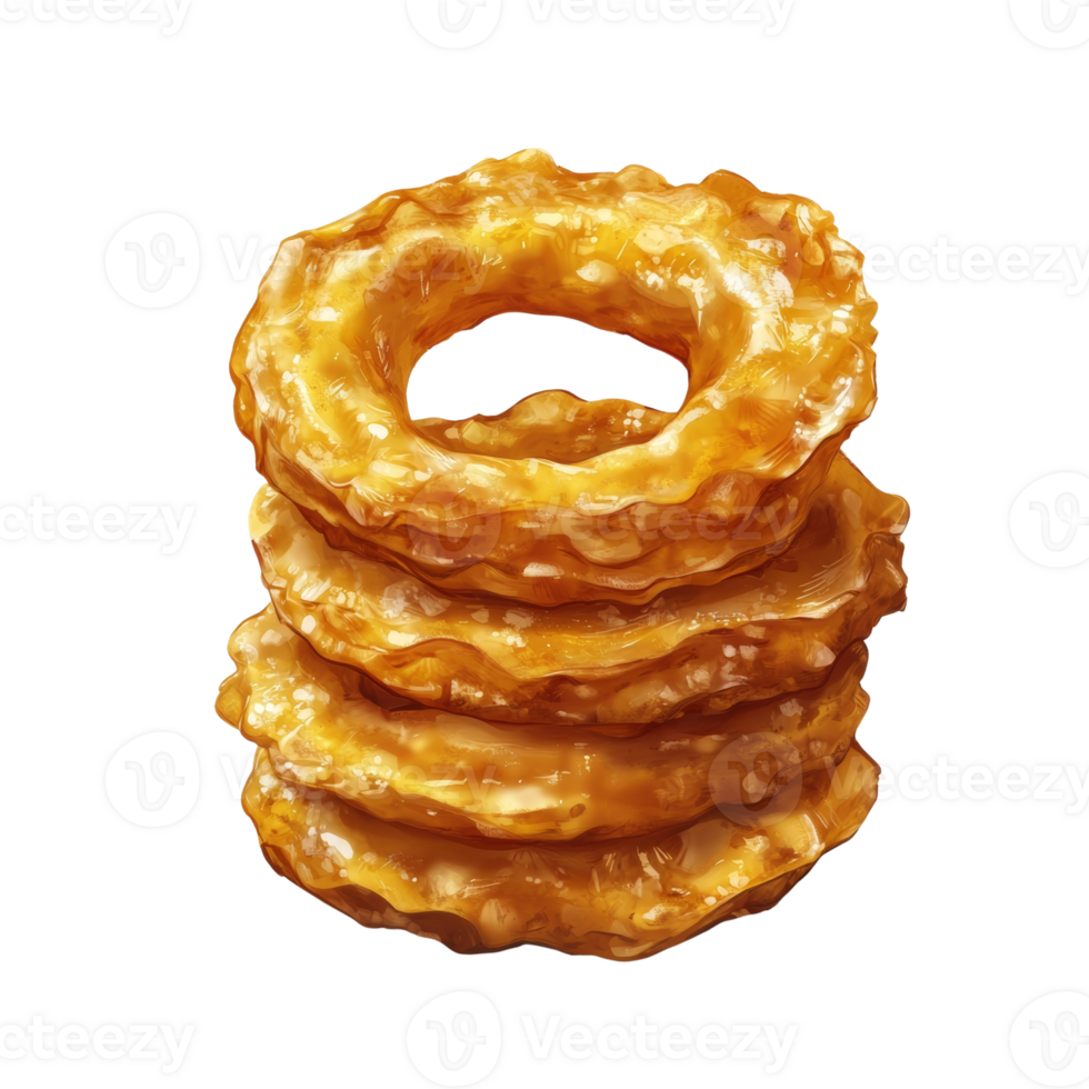A Stack of Golden Honey Glazed Doughnuts png