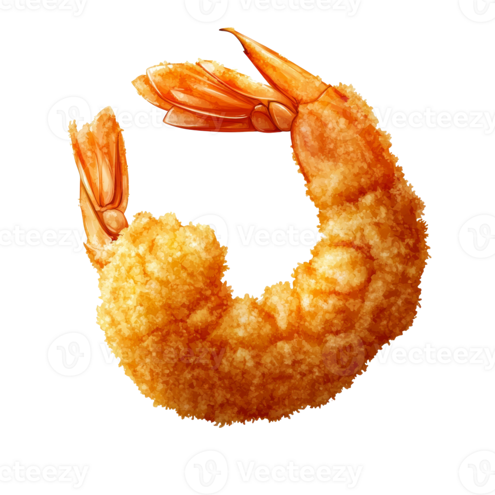 A Single Breaded Shrimp Ready To Eat png