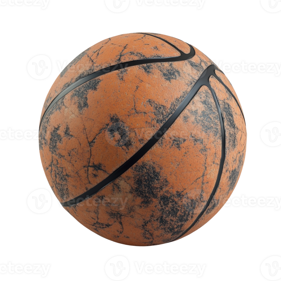 Weathered Orange Basketball Showing Age and Use png