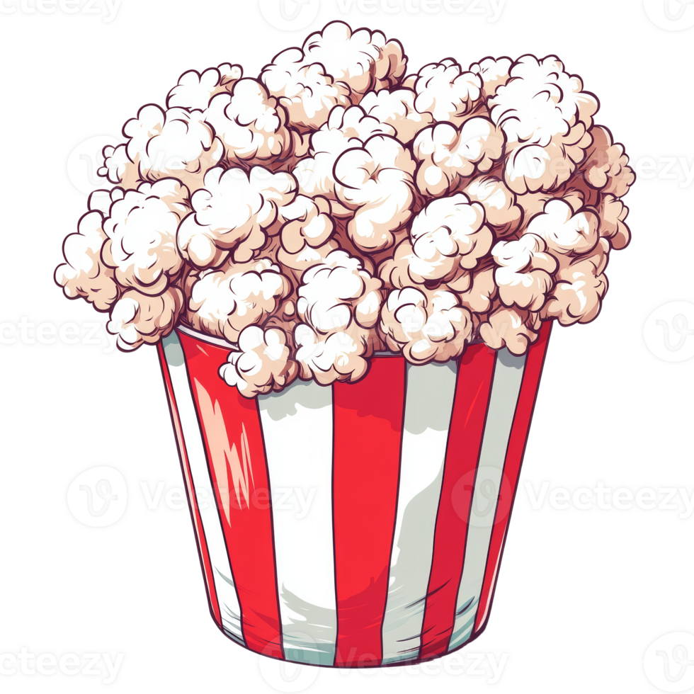 A Bucket Of Delicious Buttery Popcorn png