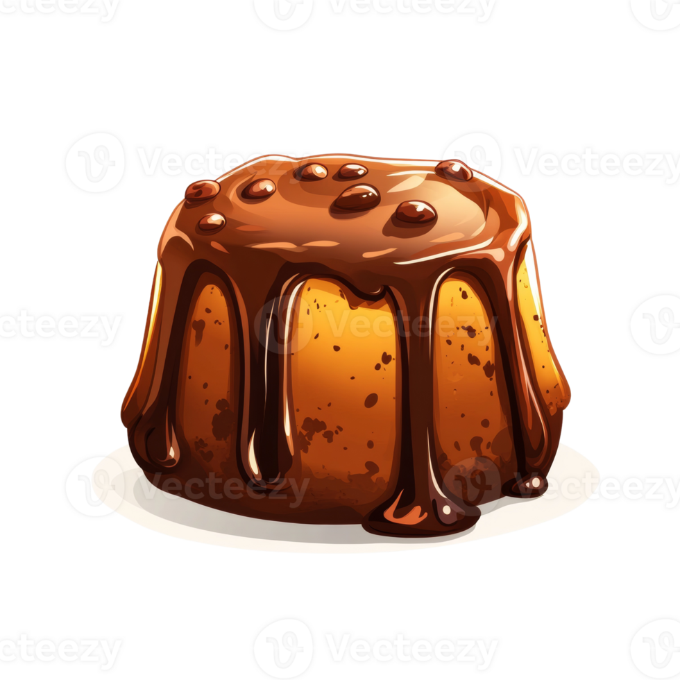 Delicious Chocolate Cake With Caramel Drizzle Topping png