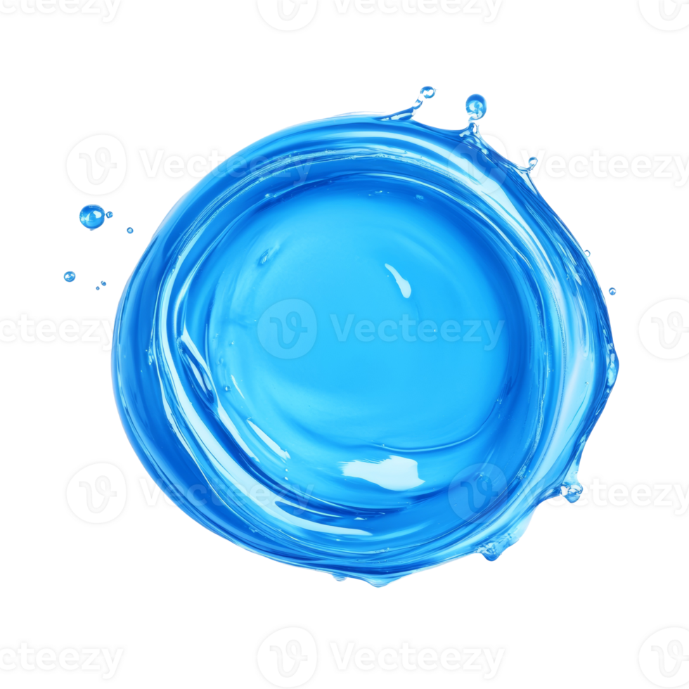 Vivid Blue Liquid Splashing Circular Motion png