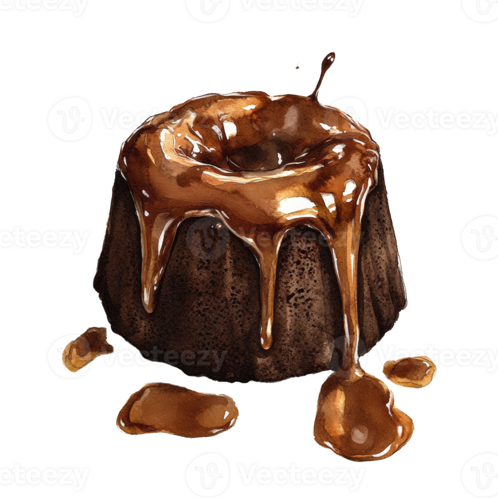 Delicious Chocolate Cake Drizzled With Caramel Sauce png