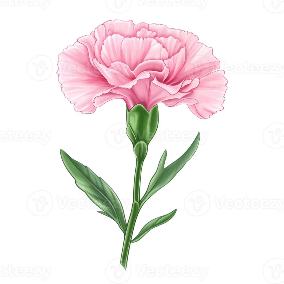 A Delicate Pink Carnation Flower Blooming Beautifully png