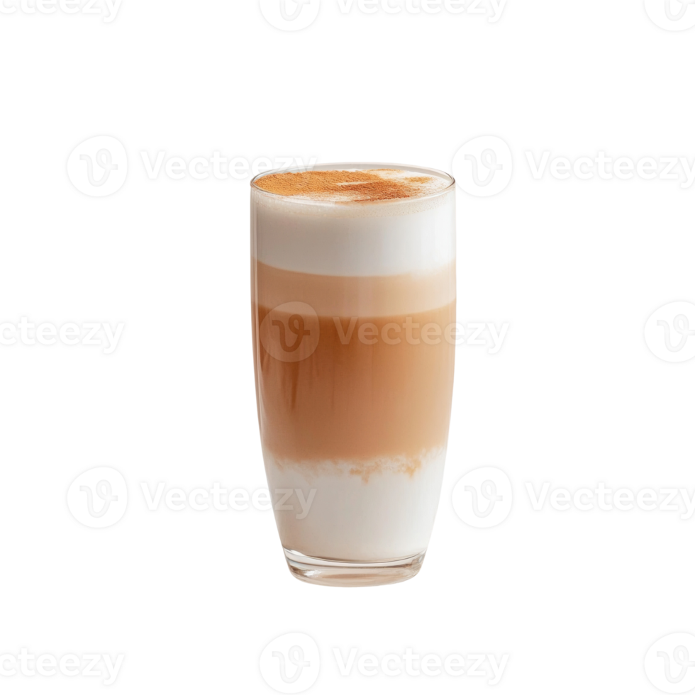 Layered Latte Coffee Drink In Glass png