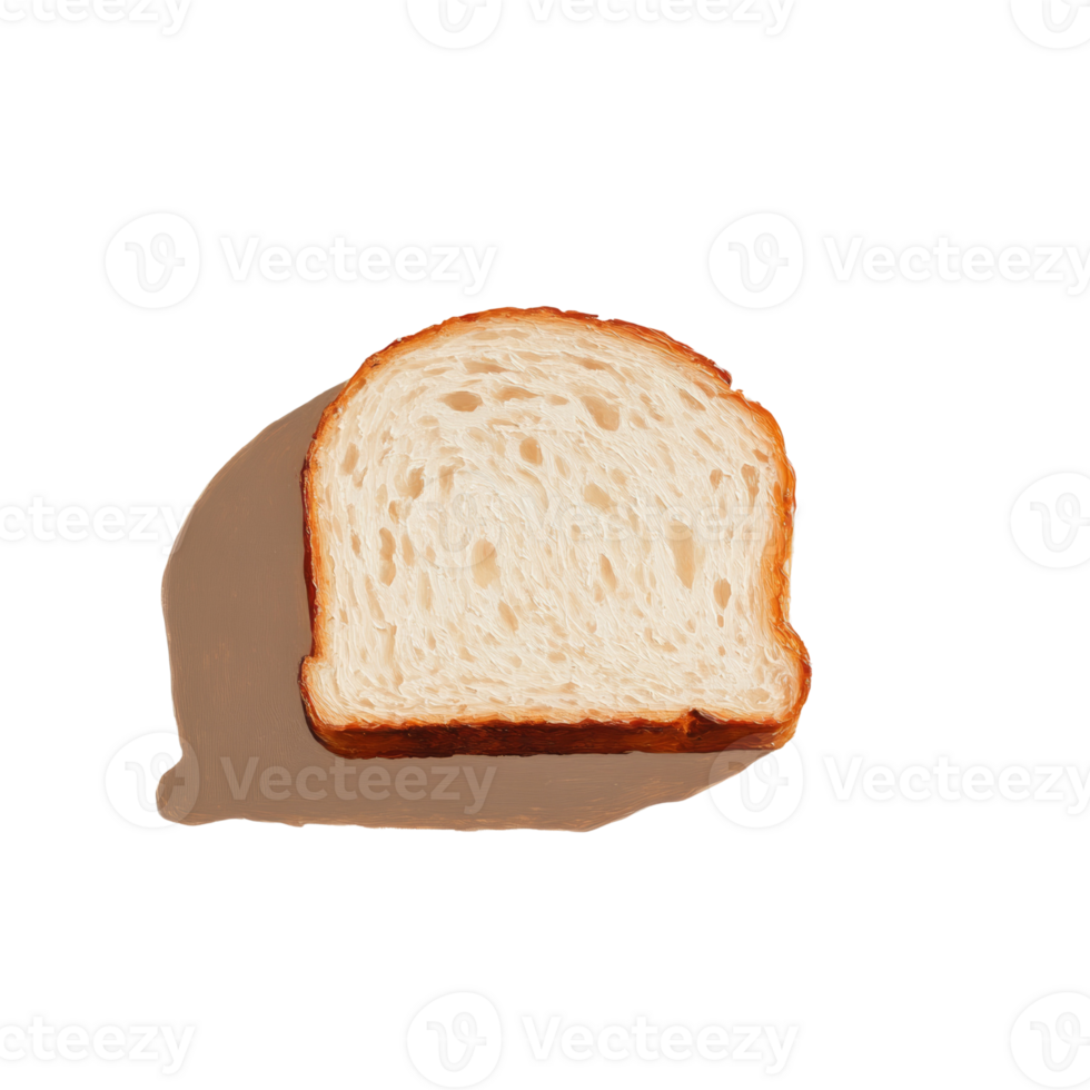 A single slice of white bread is shown. cut out png