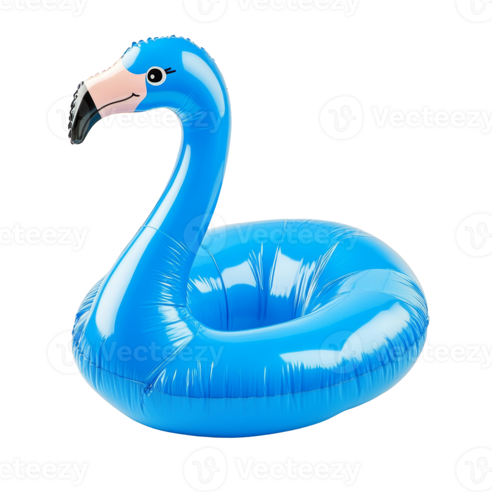 Blue Inflatable Flamingo Pool Float Summer Fun. cut out png