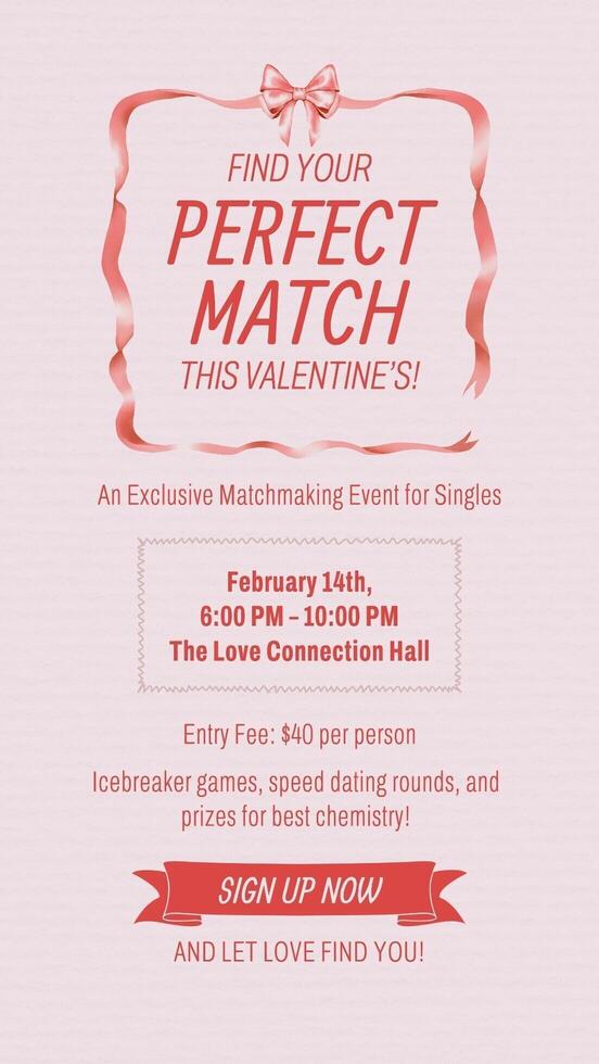 Valentine Event Matchmaking Invitation template