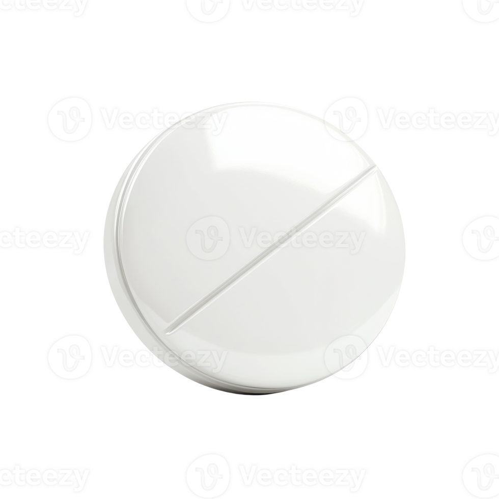 A Single White Round Pill Split In Half png