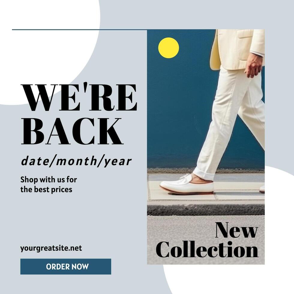 Man Shoes Shop Business Reopen template