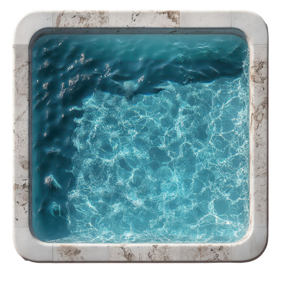 Luxurious swimming pool with crystal clear water in a tranquil setting for relaxation and enjoyment isolated on transparent background png
