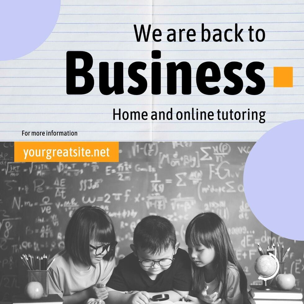 Home Tutoring Business Reopen Instagram Post template