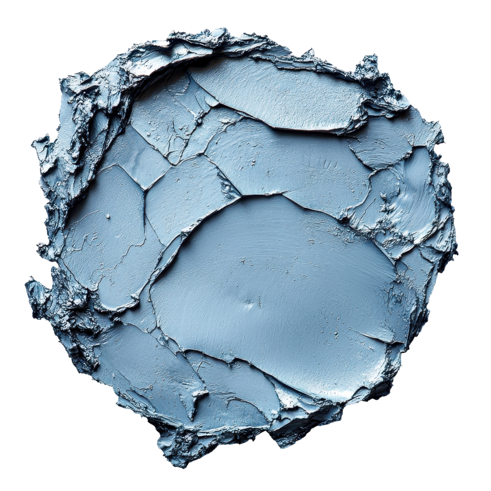 Colorful texture of blue paint spread on a flat surface creating artistic impressions in a creative workspace isolated on transparent background png