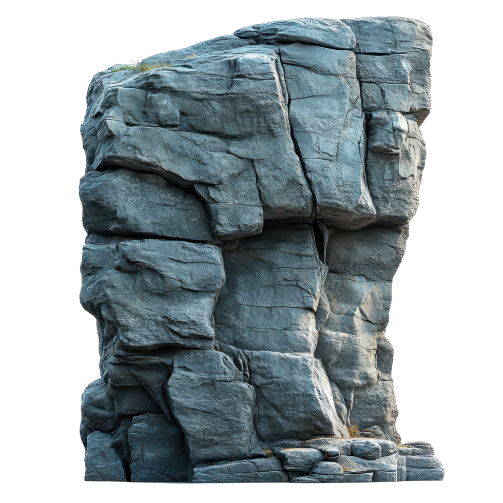 Unique rock formation stands prominently against clear background in natural landscape isolated on transparent background png