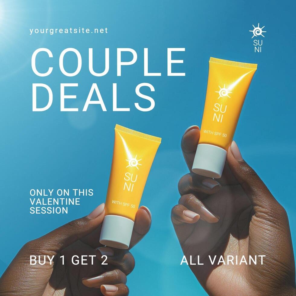 Sunscreen Couple Deals Sale Instragram Post Template