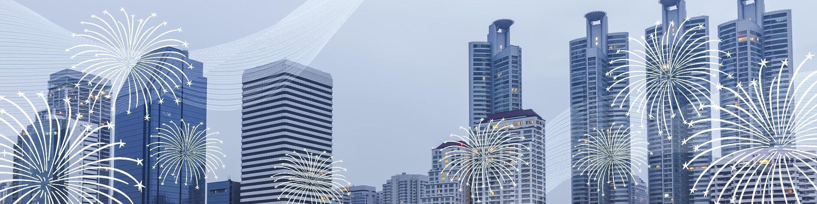 Simple Minimalist New Year Linkedin Banner for Company template