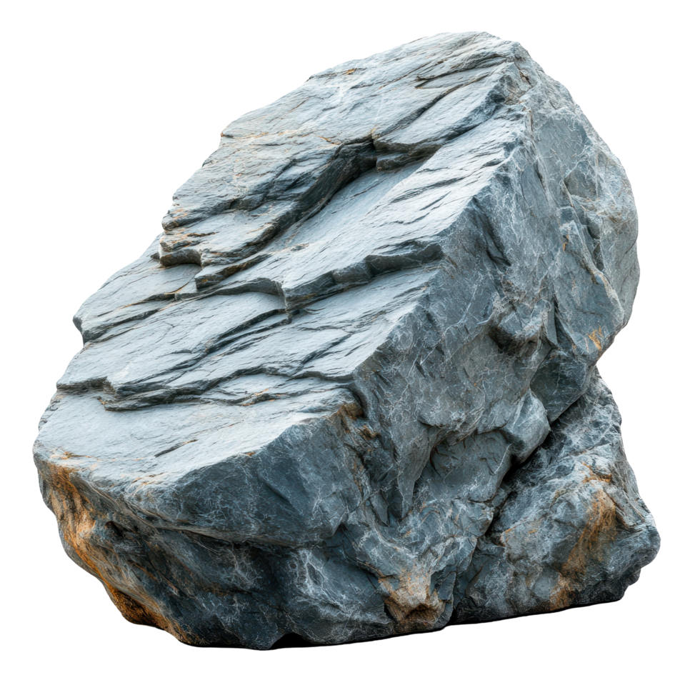Large, irregular rock with textured surface and varied hues found in natural setting isolated on transparent background png