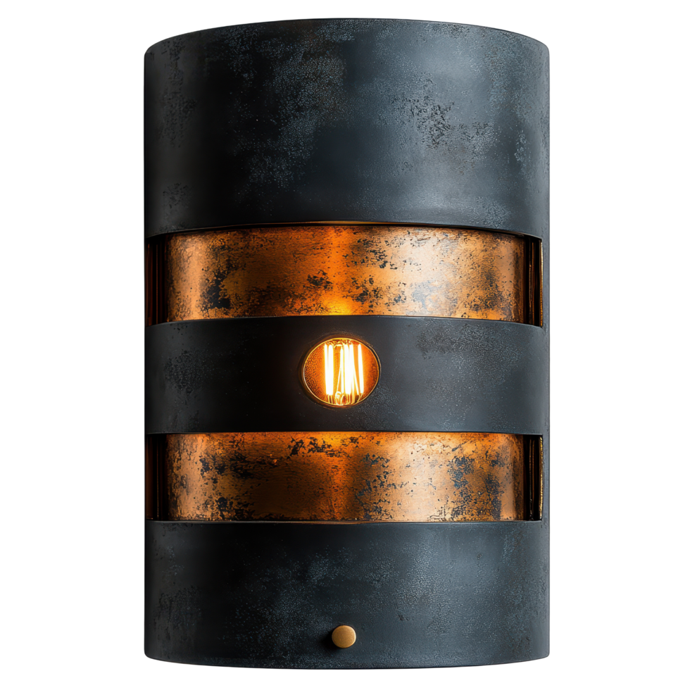 Stylish wall lamp with modern design and warm lighting for home decor enhancement isolated on transparent background png