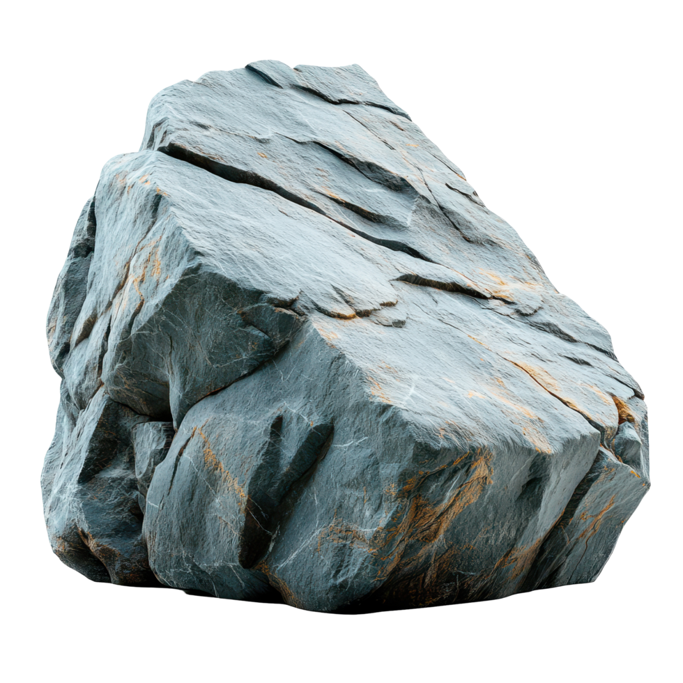 Large textured rock formation with natural weathering patterns outdoors in sunlight isolated on transparent background png