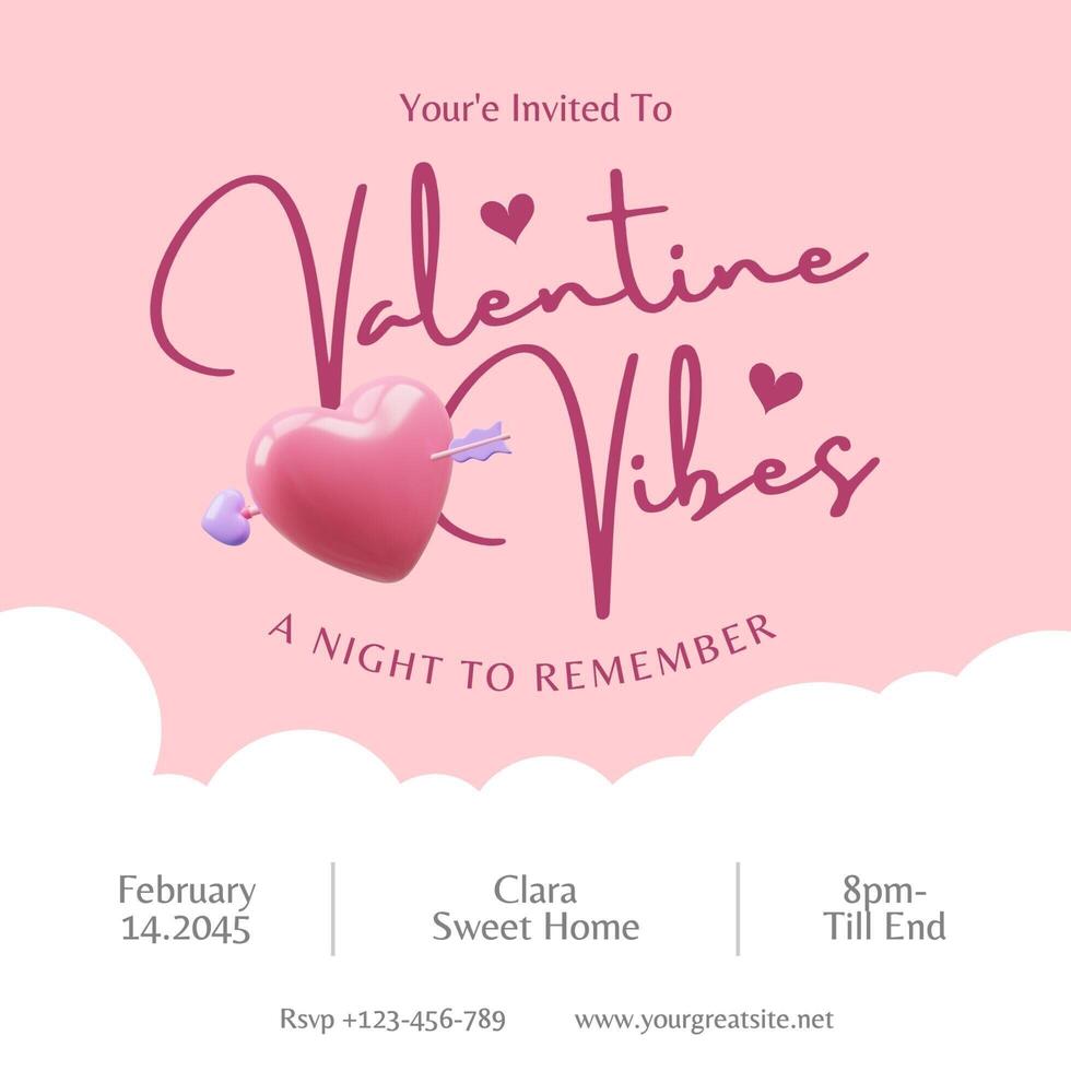 Valentines Vibes Instagram Post template