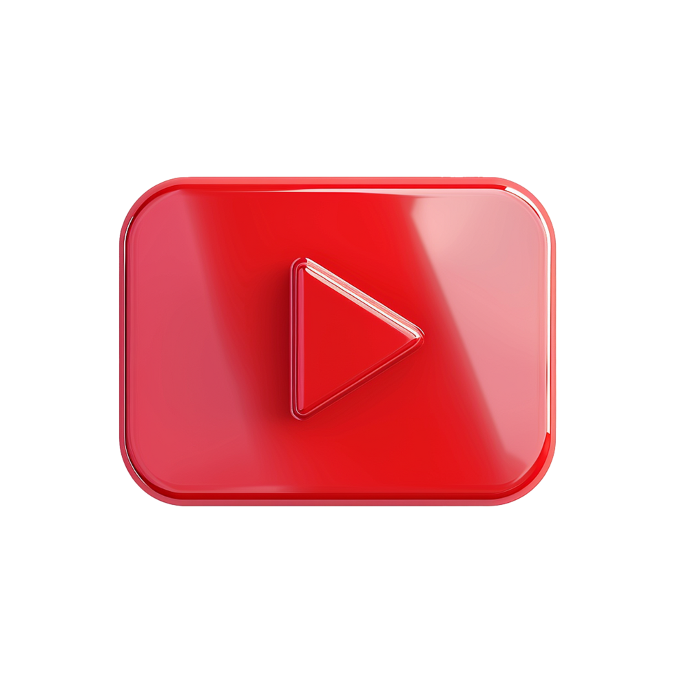 Shiny Red Play Button Icon Digital Media Playback Streaming Multimedia Content User Interface Design Element png