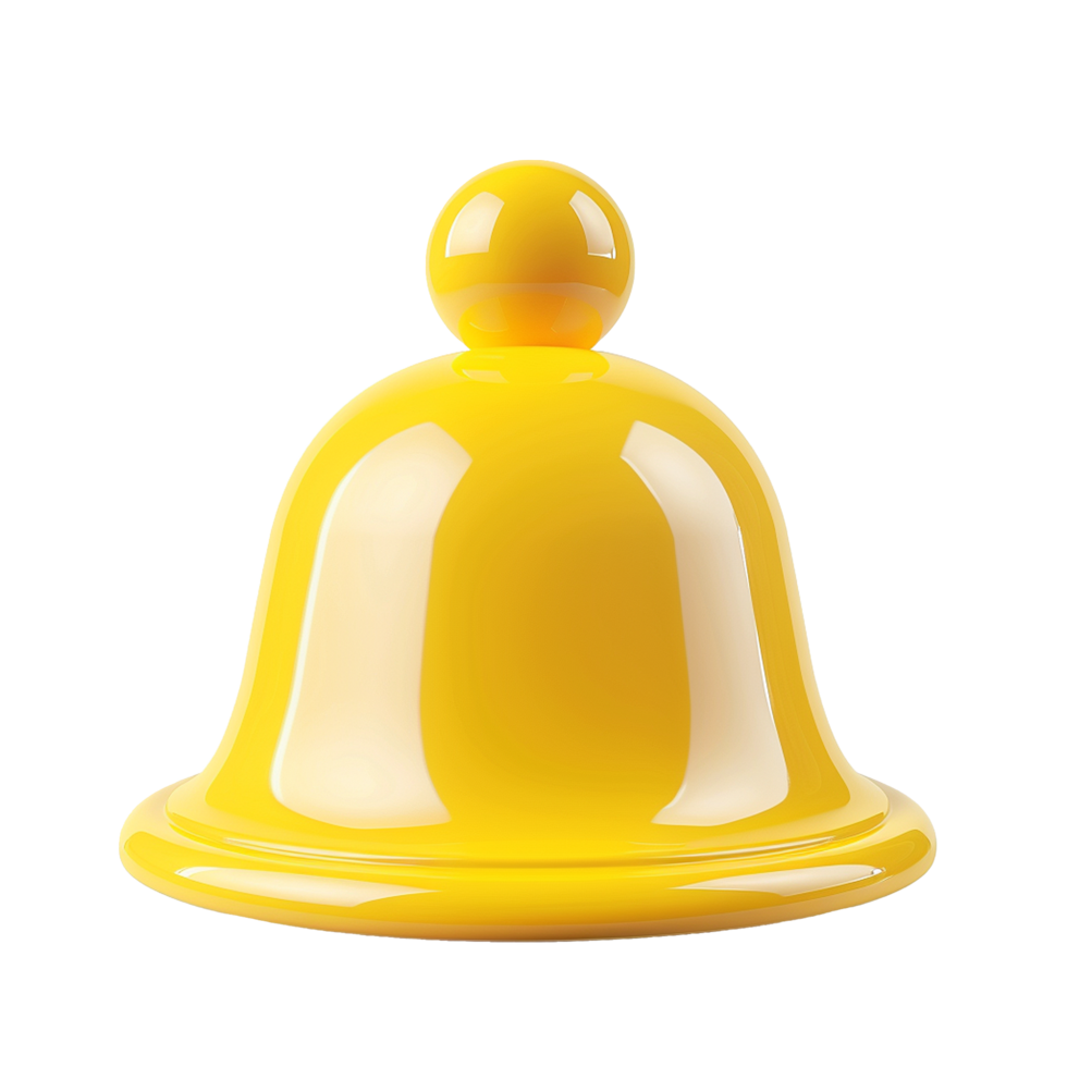 Shiny Yellow Bell Shaped Decorative Object with Smooth Surface and Round Top png