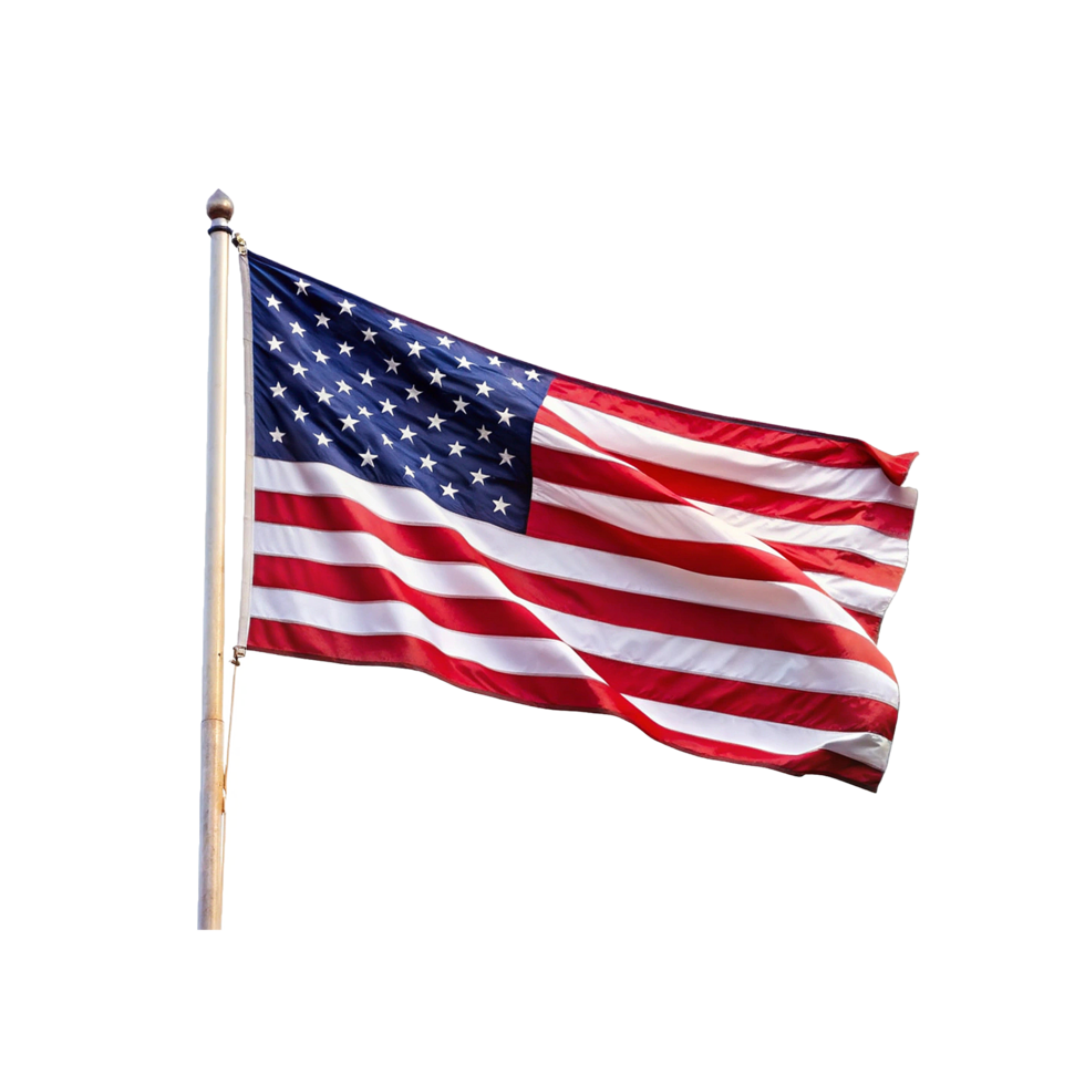 A majestic view of the American flag waving proudly in the wind a symbol of freedom and patriotism png