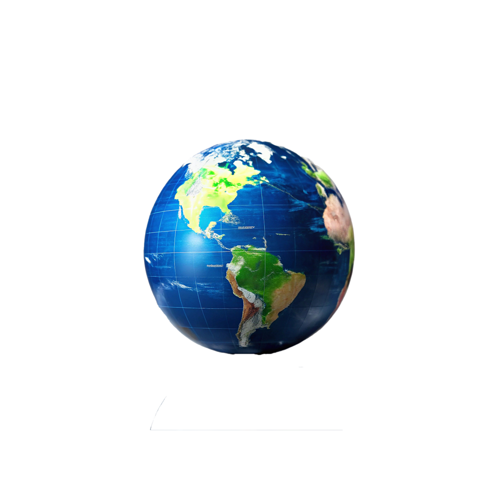 A Detailed View of a Rotating Earth Globe Showing North and South America png