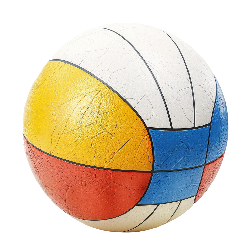 A vibrant multicolored ball with a unique textured surface png